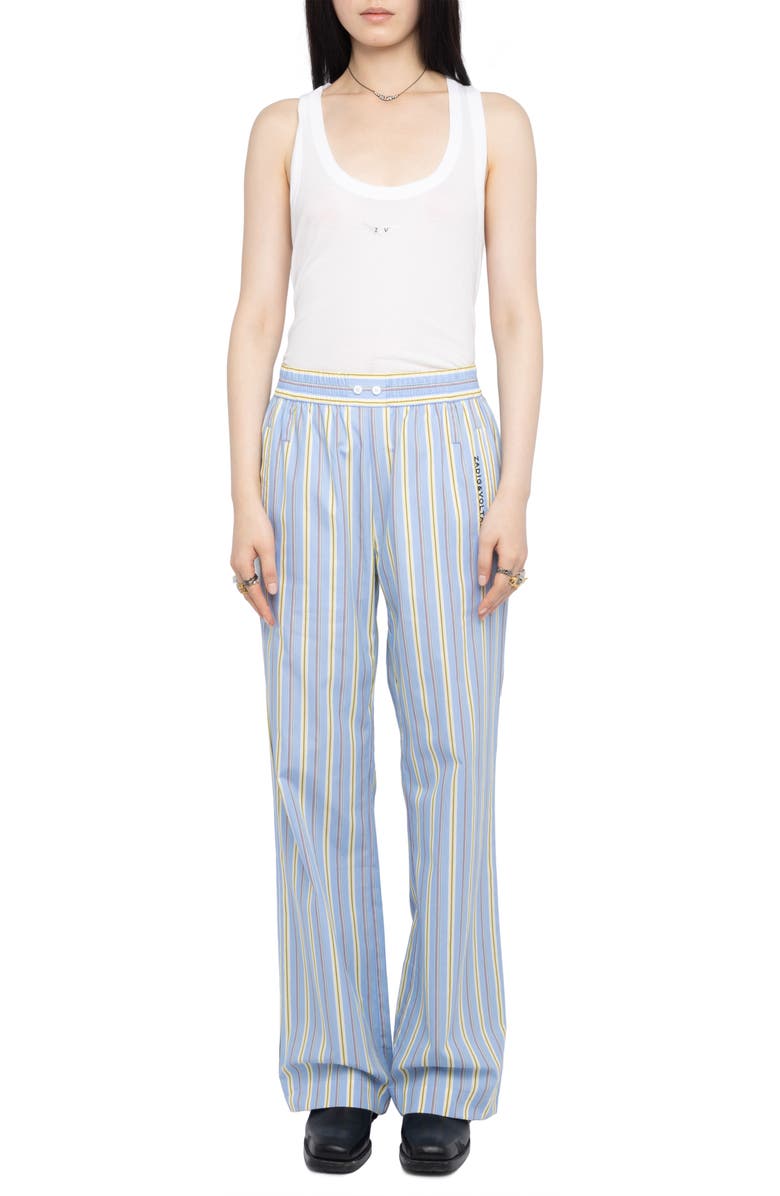 Zadig & Voltaire Pax Pop Multistripe Cotton Pants, Alternate, color, Sixtine