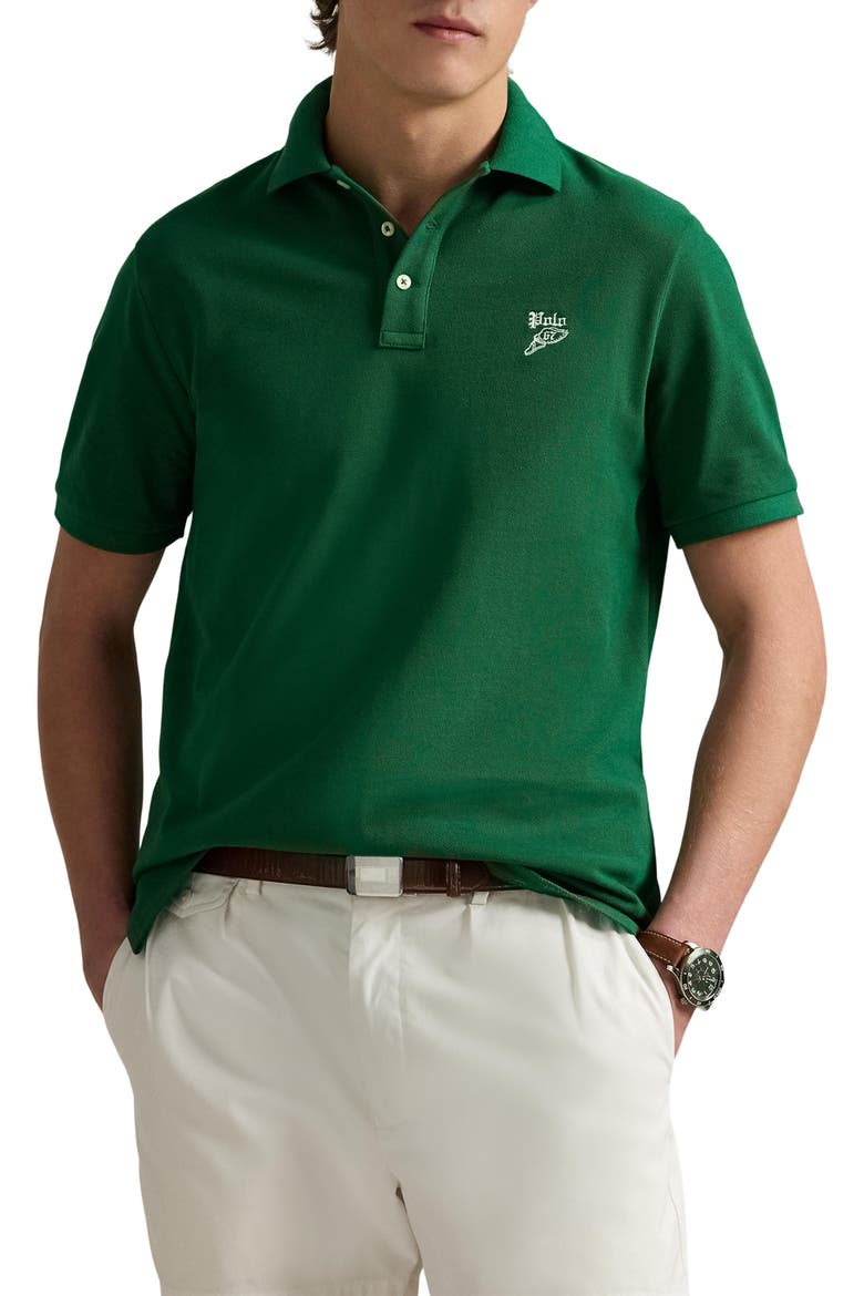 Cotton Polo Top, Main, color, TENNIS GREEN