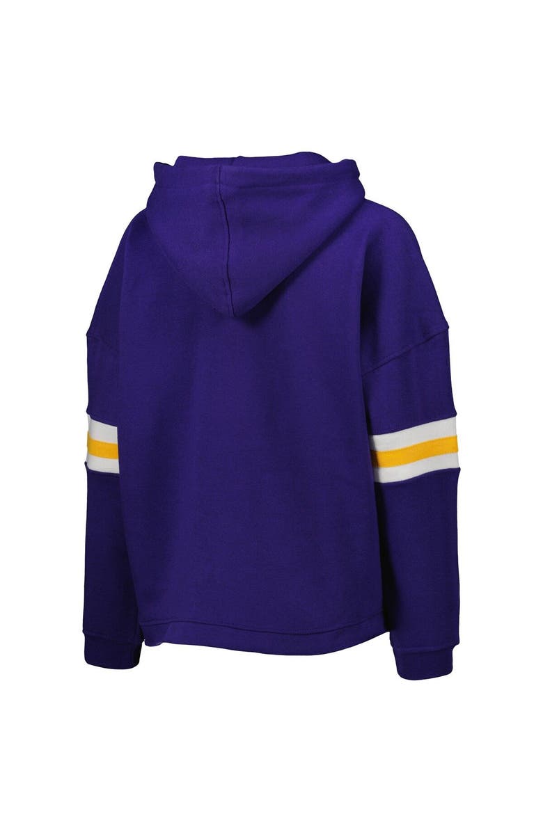 PRESSBOX Women's Pressbox Purple LSU Tigers Super Pennant Pullover Hoodie, Alternate, color, 