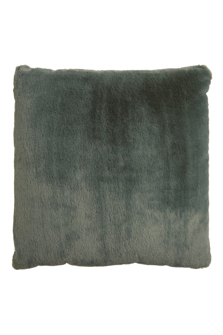 Recycled Faux Fur Accent Pillow, Main, color, GREEN BALSAM