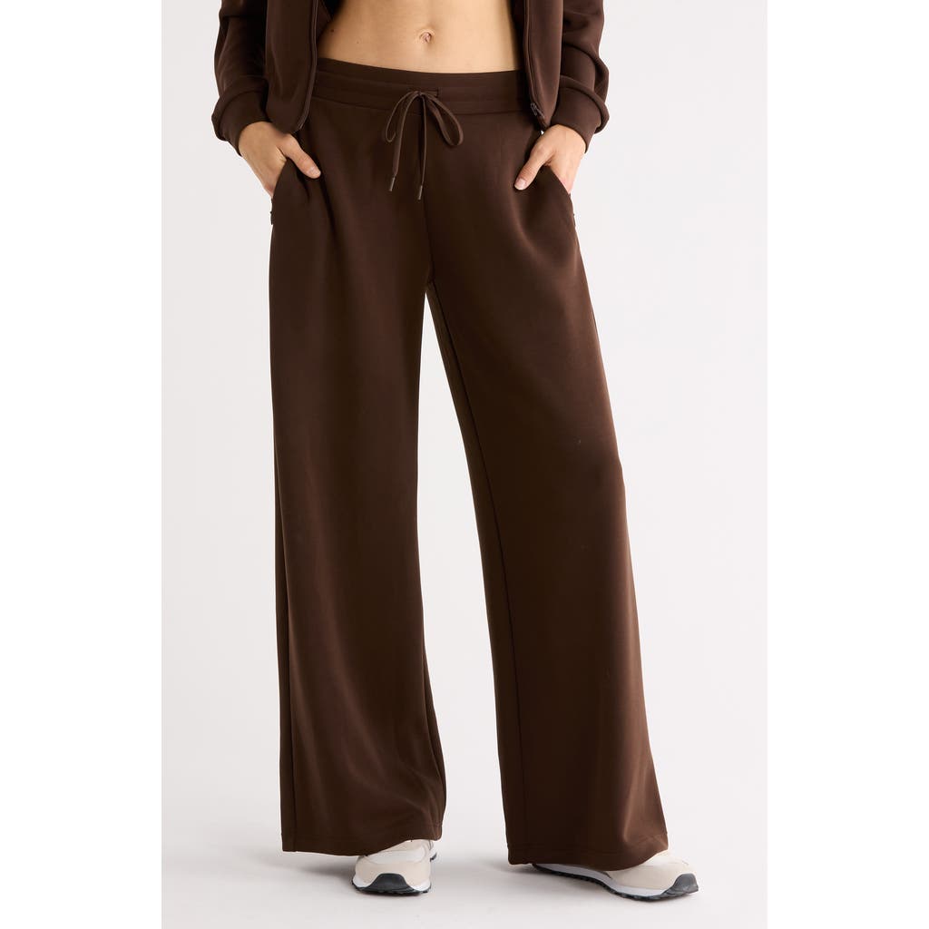 Zella Soft Luxe Wide Leg Pants in Brown Mole' at Nordstrom, Size Small