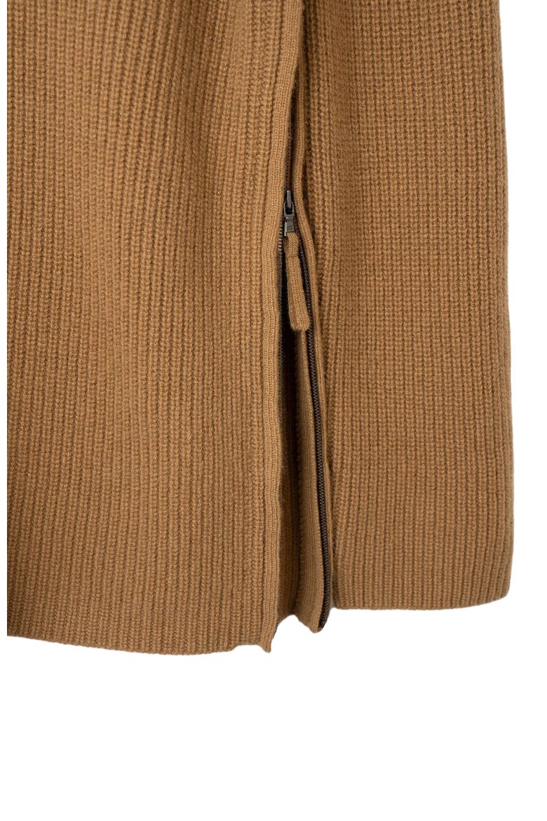 Cashmere Sweater with Side Zippers, Alternate, color, almond