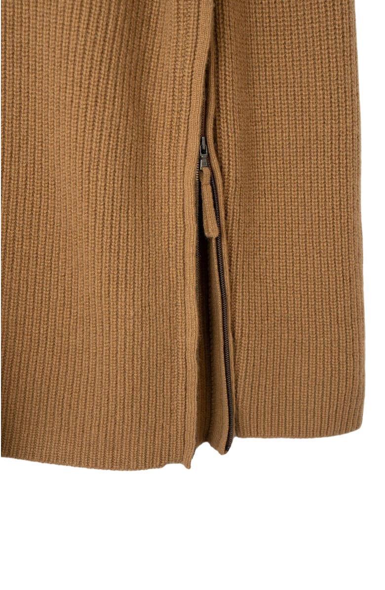 GOBI Mongolian Cashmere Cashmere Sweater with Side Zippers, Alternate, color, Almond