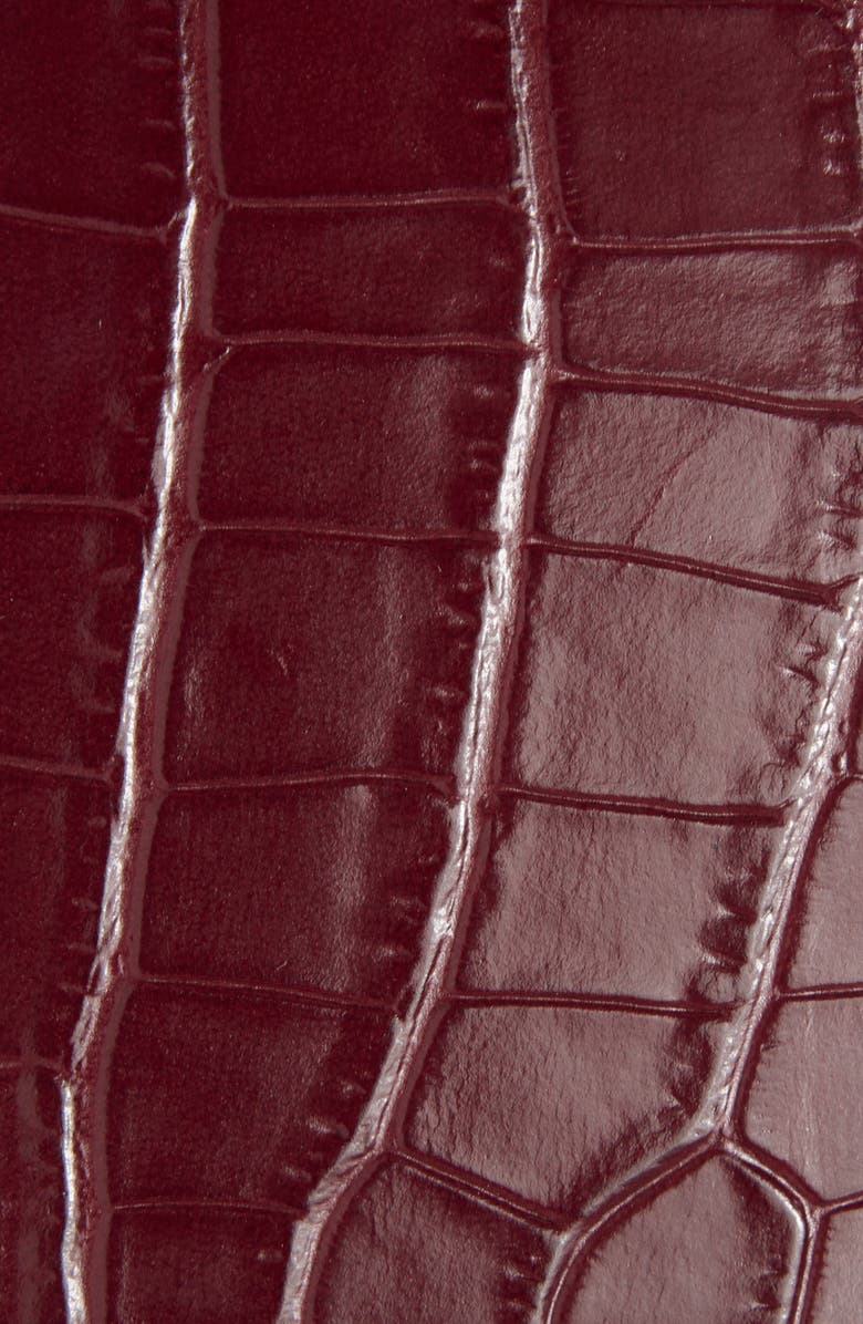 Kurt Geiger London Brixton Croc Embossed Leather Belt, Alternate, color, Burgundy