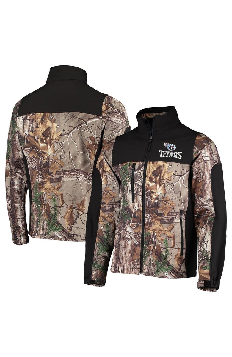 DUNBROOKE Men's Dunbrooke Realtree Camo/Black Tennessee Titans Circle Hunter Softshell Full-Zip Jacket, Main, color, 