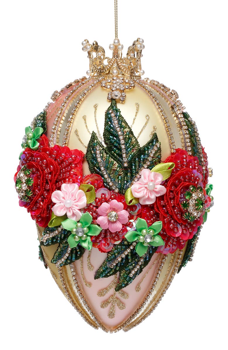 Mark Roberts Faberge Jewel Egg Ornament, Yellow/Pink, Main, color, Moccasin