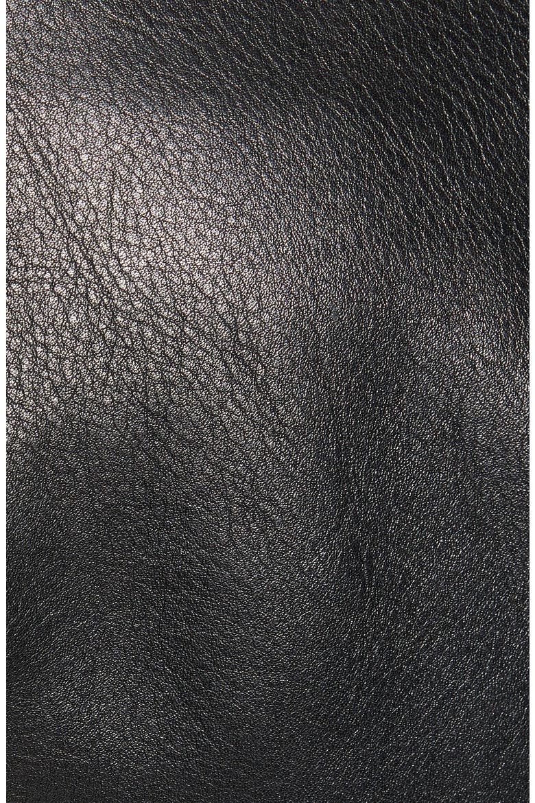 Waxy Cowhide Leather Moto Jacket, Alternate, color, BLACK