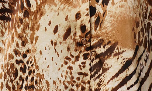 Cyrus Floral Button-up Shirt In Brown