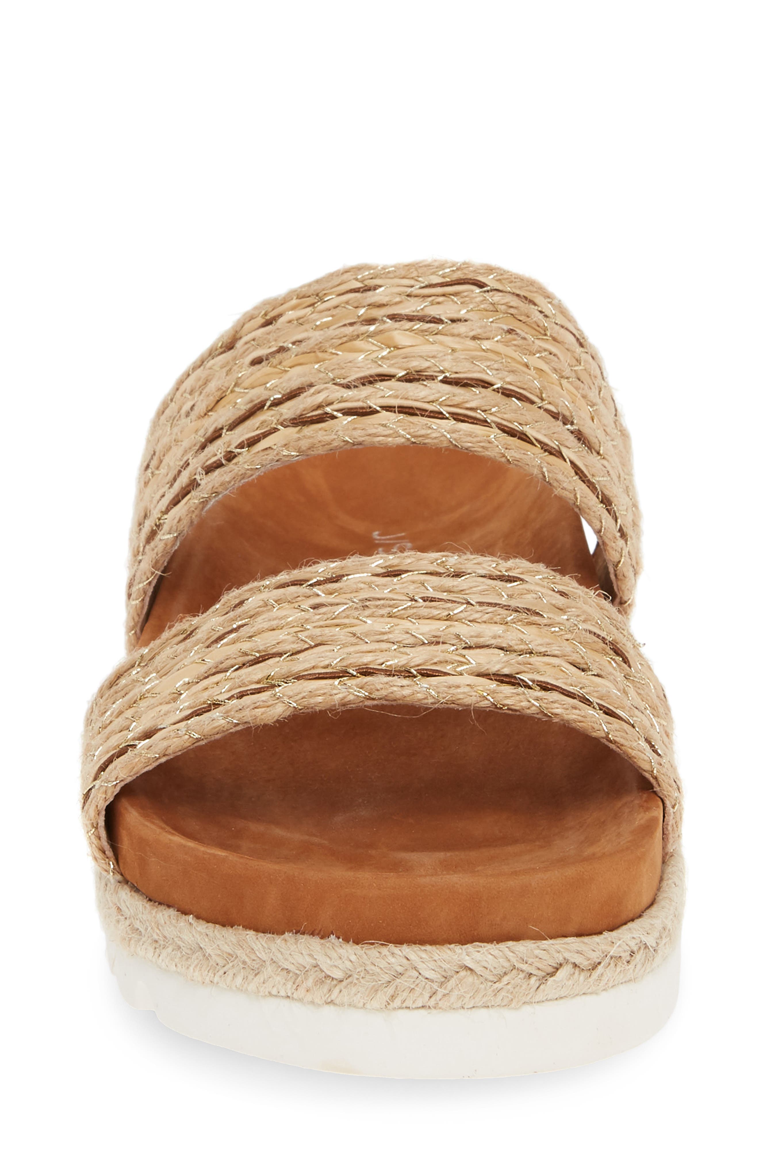 Logan Woven Slide Sandal, Alternate, color, TAN RAFFIA FABRIC