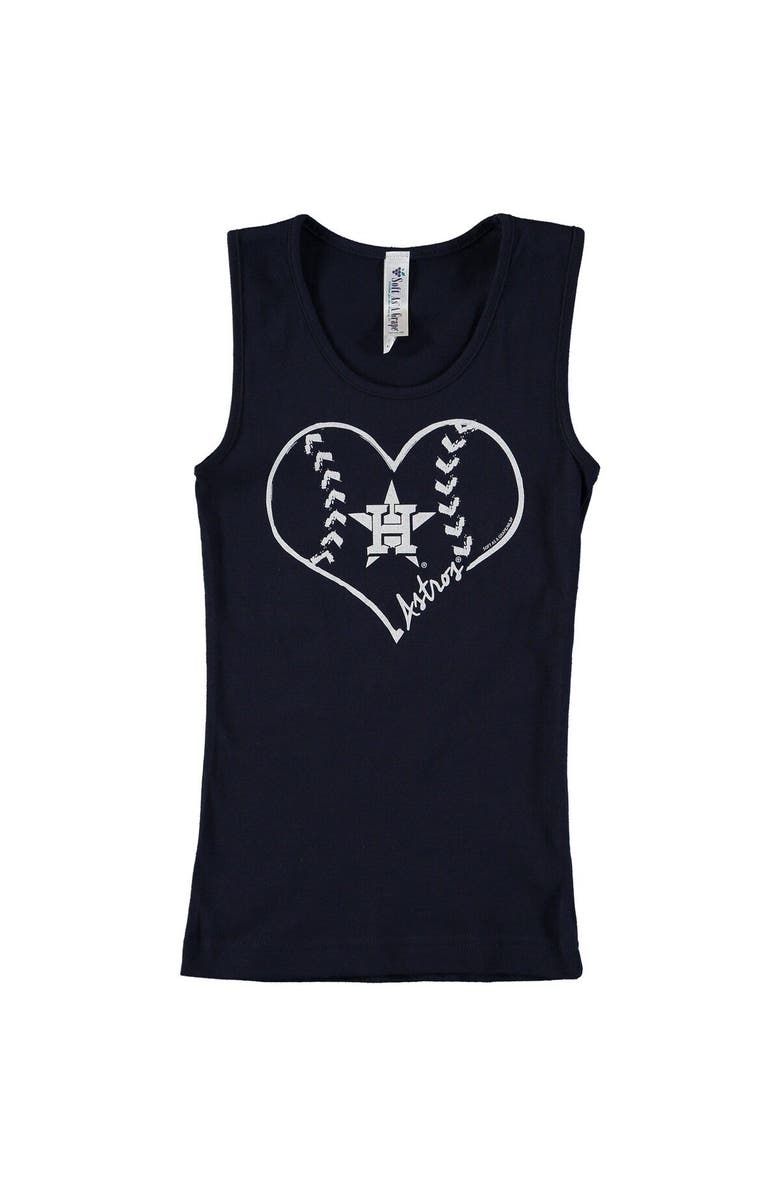SOFT AS A GRAPE Girls Youth Soft as a Grape Navy Houston Astros Cotton Tank Top, Main, color, Navy