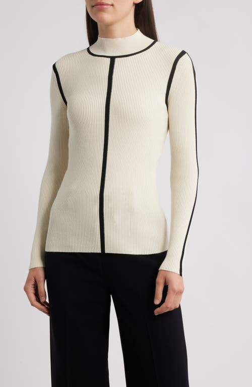 Elie Tahari The Chani Rib Mock Neck Top