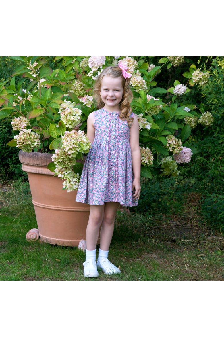 Scalloped Floral Button-Front Dress, Alternate, color, Pink