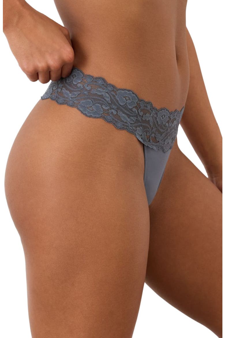 Lace Waist Thong 3-Pack Made With Organic Cotton, Alternate, color, Lace Wildflowers