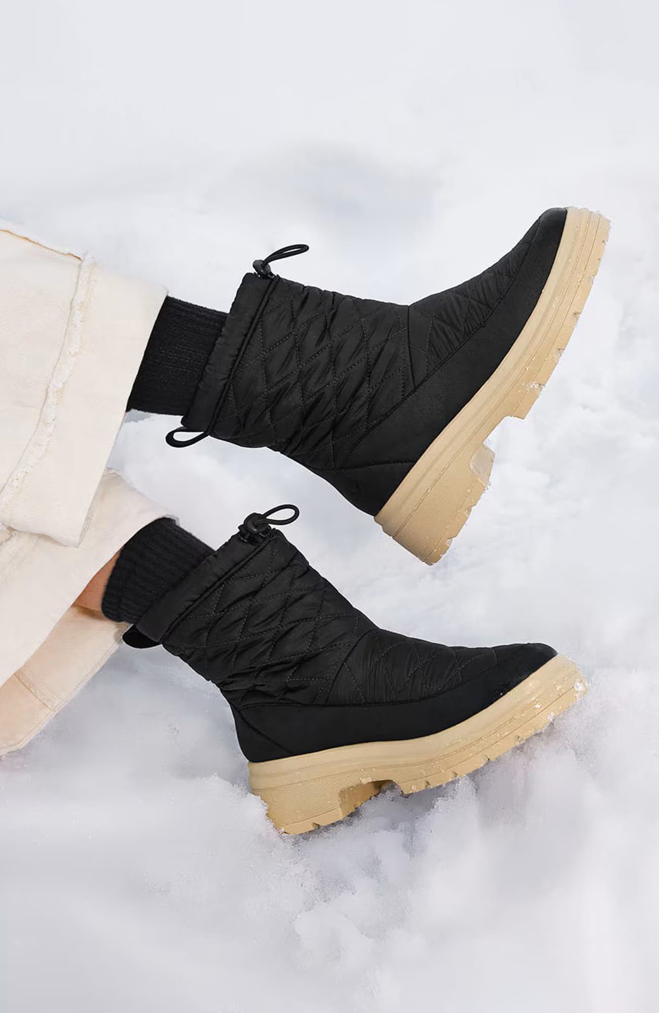Theo Quilted Waterproof PufferTherm Warm Boots, Alternate, color, Black Water Prf
