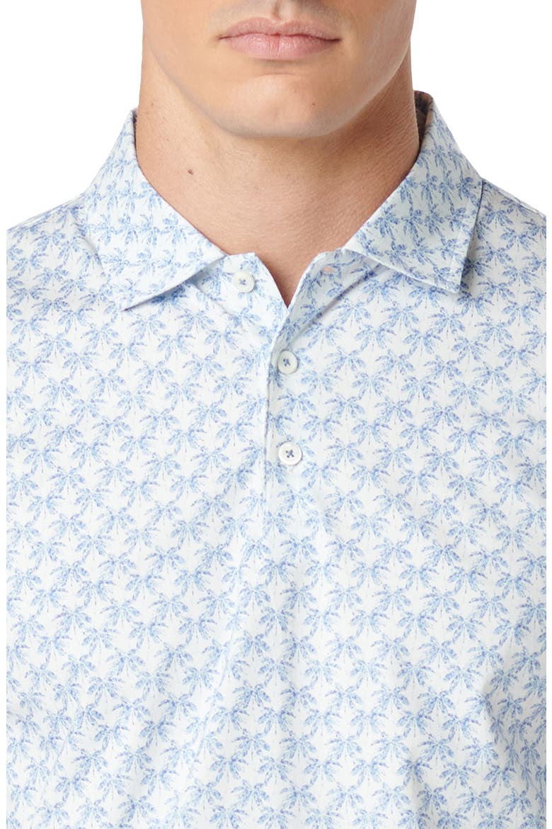 Victor OoohCotton® Leaf Print Polo, Alternate, color, AZURE