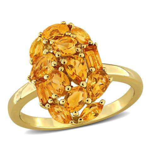 Gemstone Cluster Oval Cocktail Ring