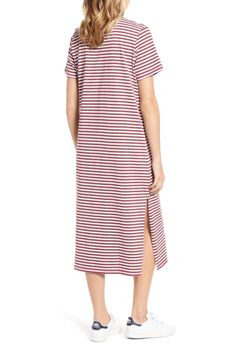 Stripe Midi T-Shirt Dress, Alternate, color, MULTI