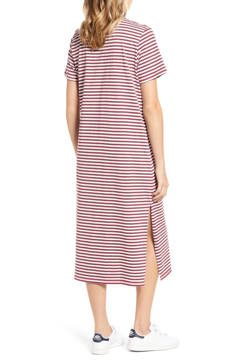 ban.do Stripe Midi T-Shirt Dress, Alternate, color,