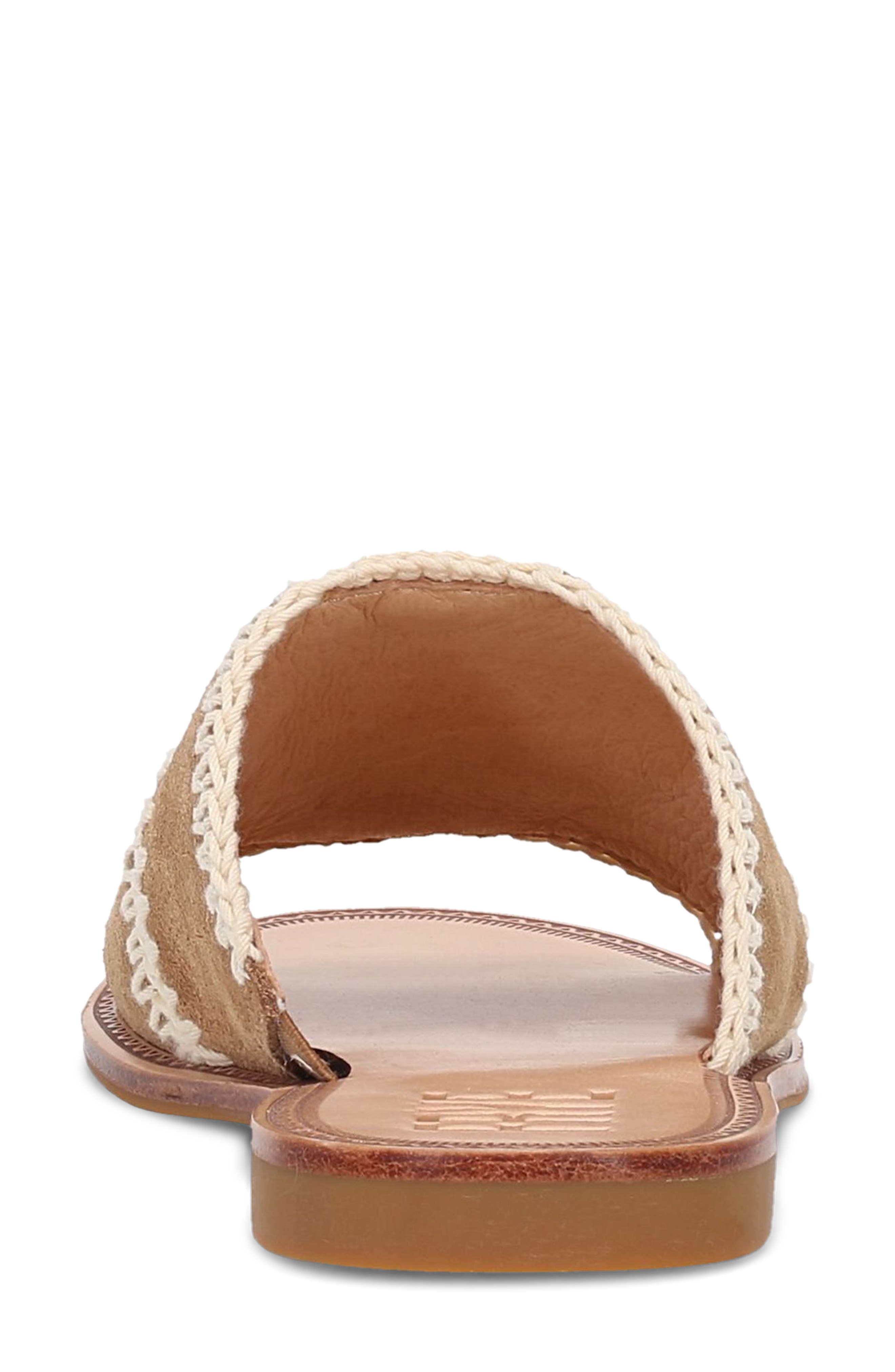 Ava Crochet Trim Slide Sandal, Alternate, color, ALMOND