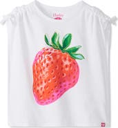 Hatley Kids' Strawberry Cinched Shoulder Cotton T-Shirt
