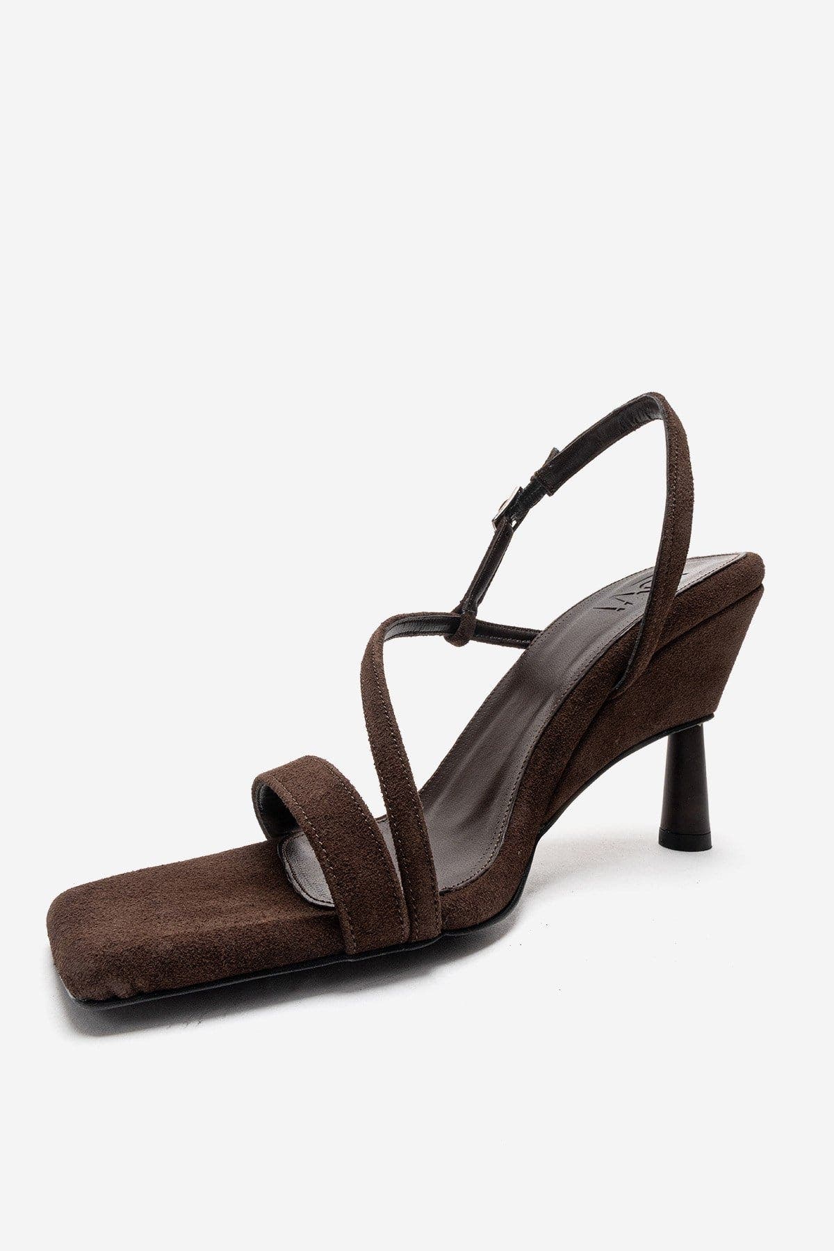 Prologue Shoes Jolene Stiletto Sandal, Alternate, color, Brown Suede