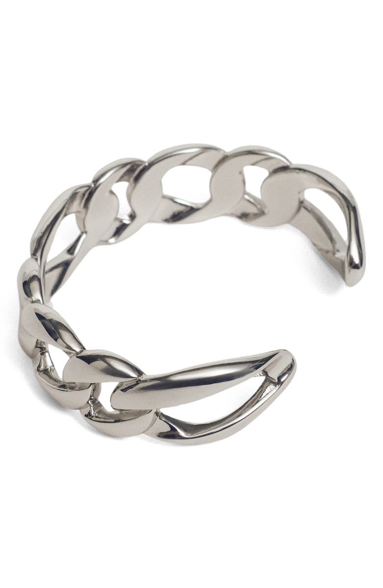 MANGO Frozen Link Bracelet, Alternate, color, Silver