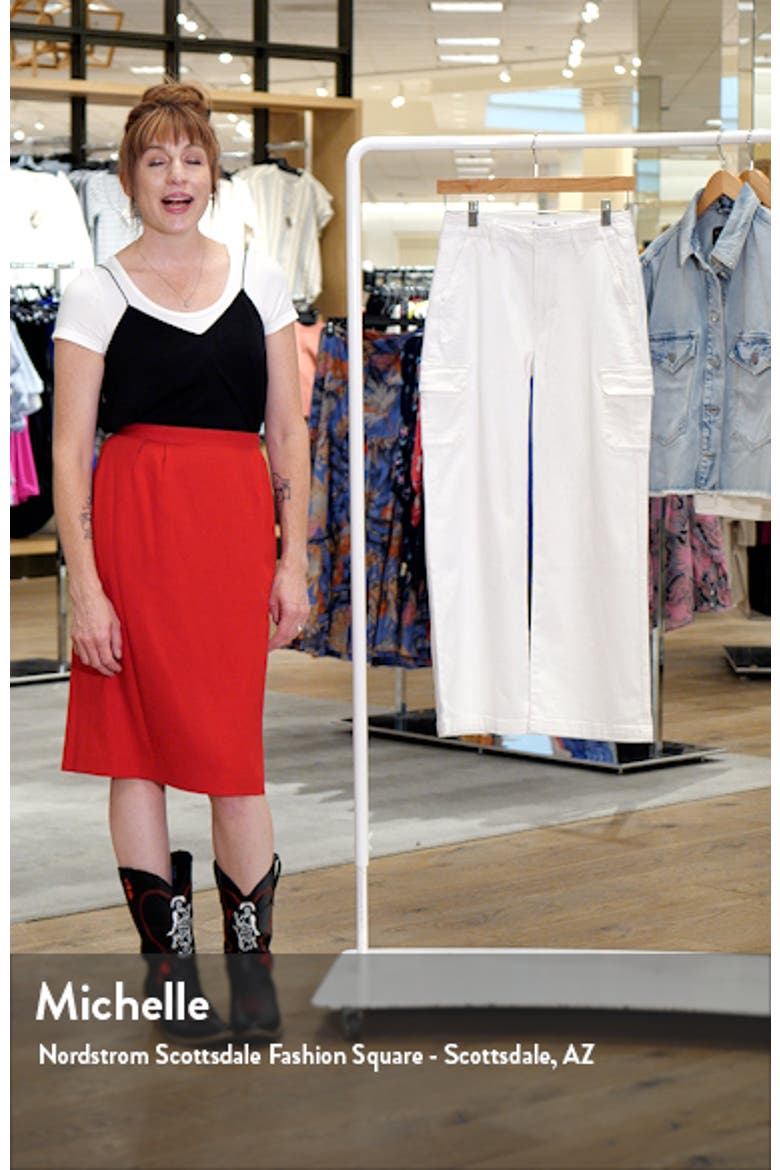 Carly High Waist Ankle Wide Leg Cargo Pants video
