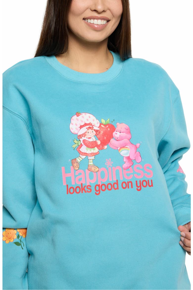 HAPPINESS LOOKS GOOD CREWNECK, Alternate, color, BLUE