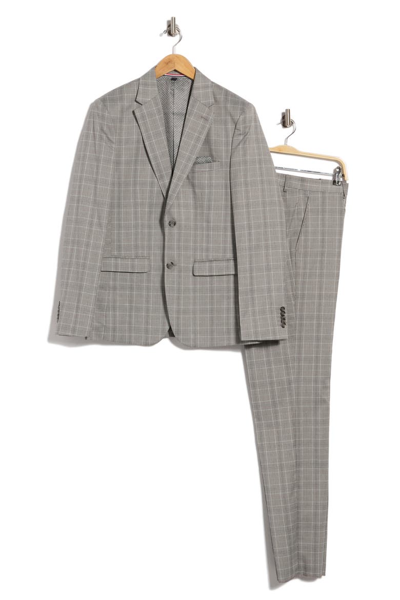 Plaid Two Piece Suit, Main, color, TAUPE