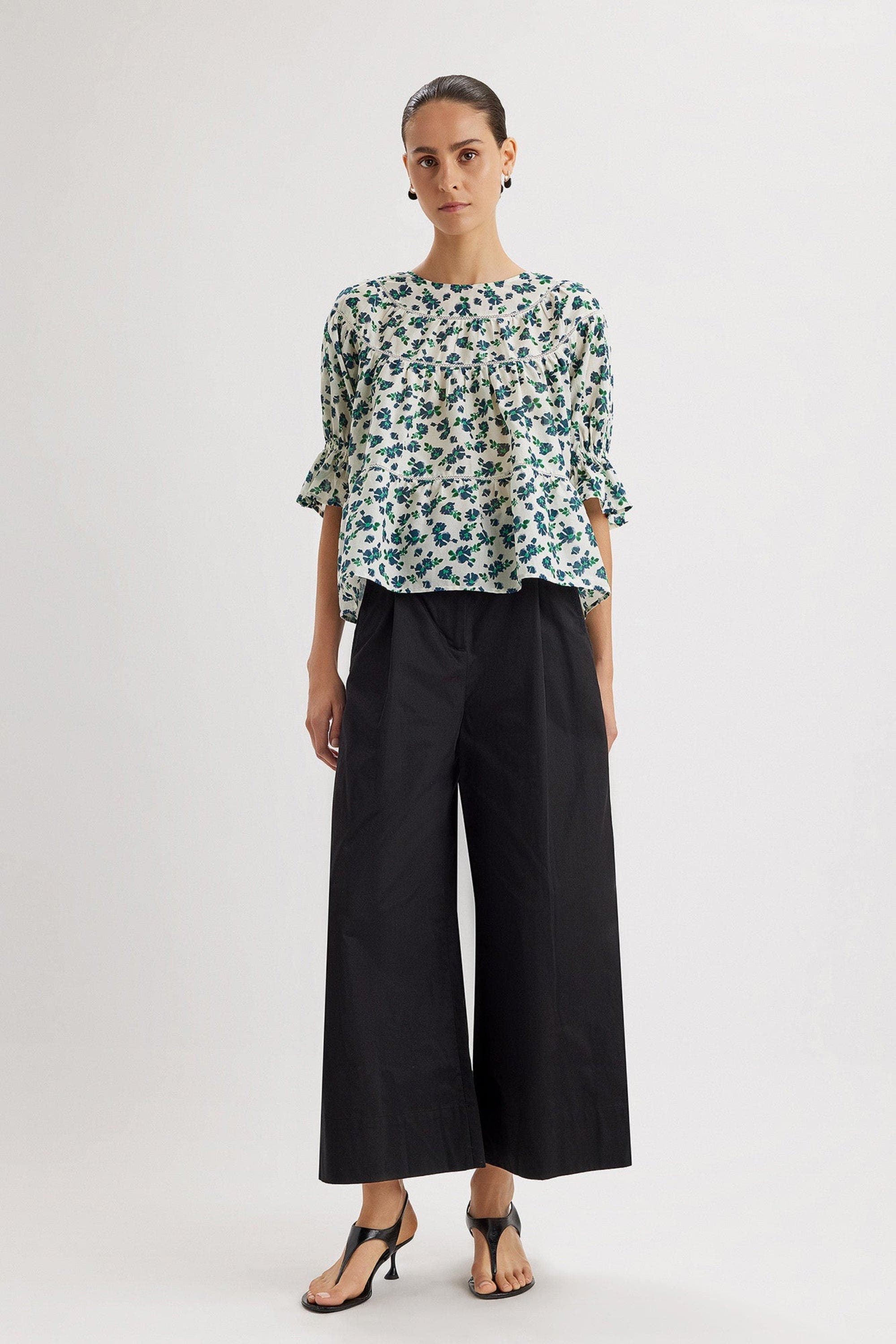 selected Navy Green Floral Print