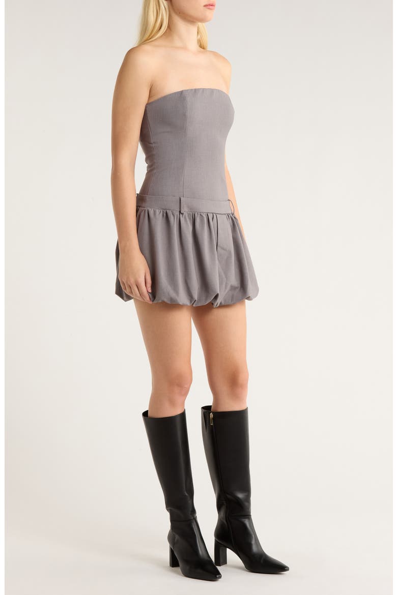Valentina Strapless Bubble Minidress, Alternate, color, GREY