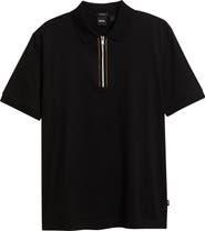 BOSS Paras Quarter Zip Cotton Polo