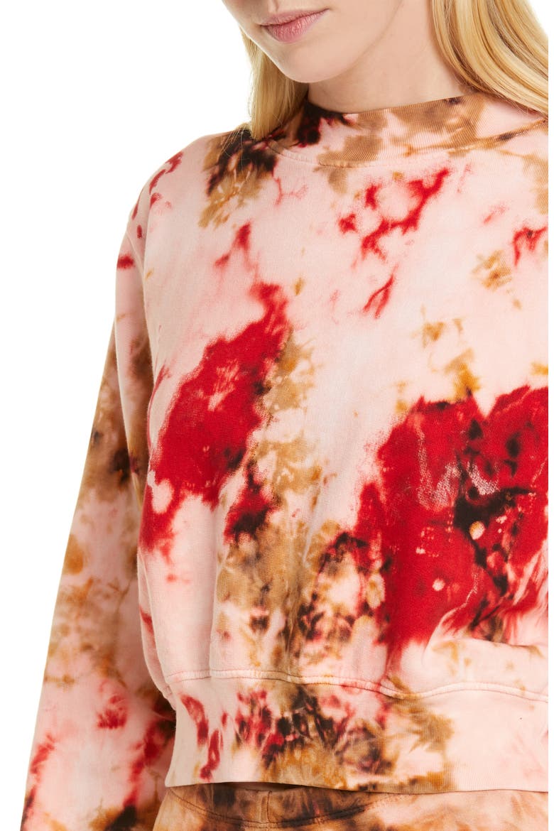 Milan Tie Dye Crop Sweatshirt, Alternate, color, CHERRY CURRENT
