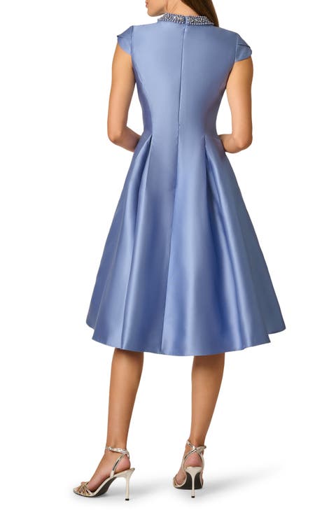 Embellished Keyhole Mikado Cocktail Dress