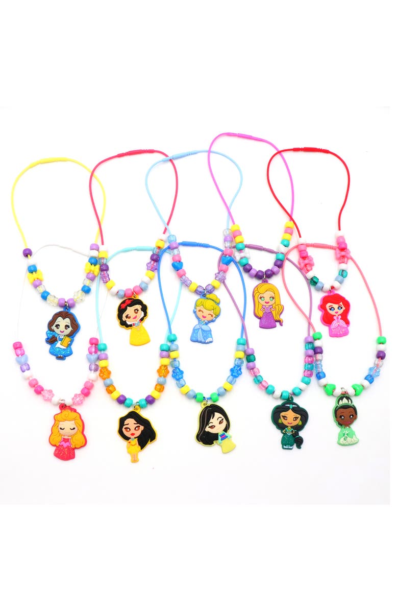 Tara Toy Deluxe Sparkling Necklace Set Disney Princess, 520 Piece Diy Jewelry Kit, Alternate, color, Multicolored