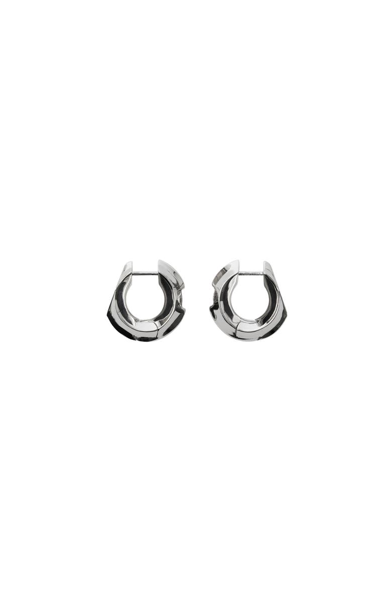 Burberry Small Hollow Hoop Earrings, Main, color, Silver/Gold
