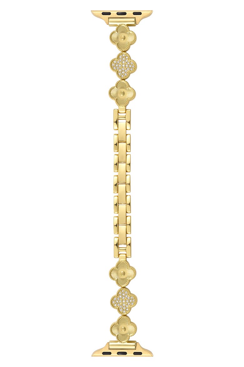 Universal Fit Tri Clover Link Bracelet Apple Watch® Watchband, Alternate, color, GOLD
