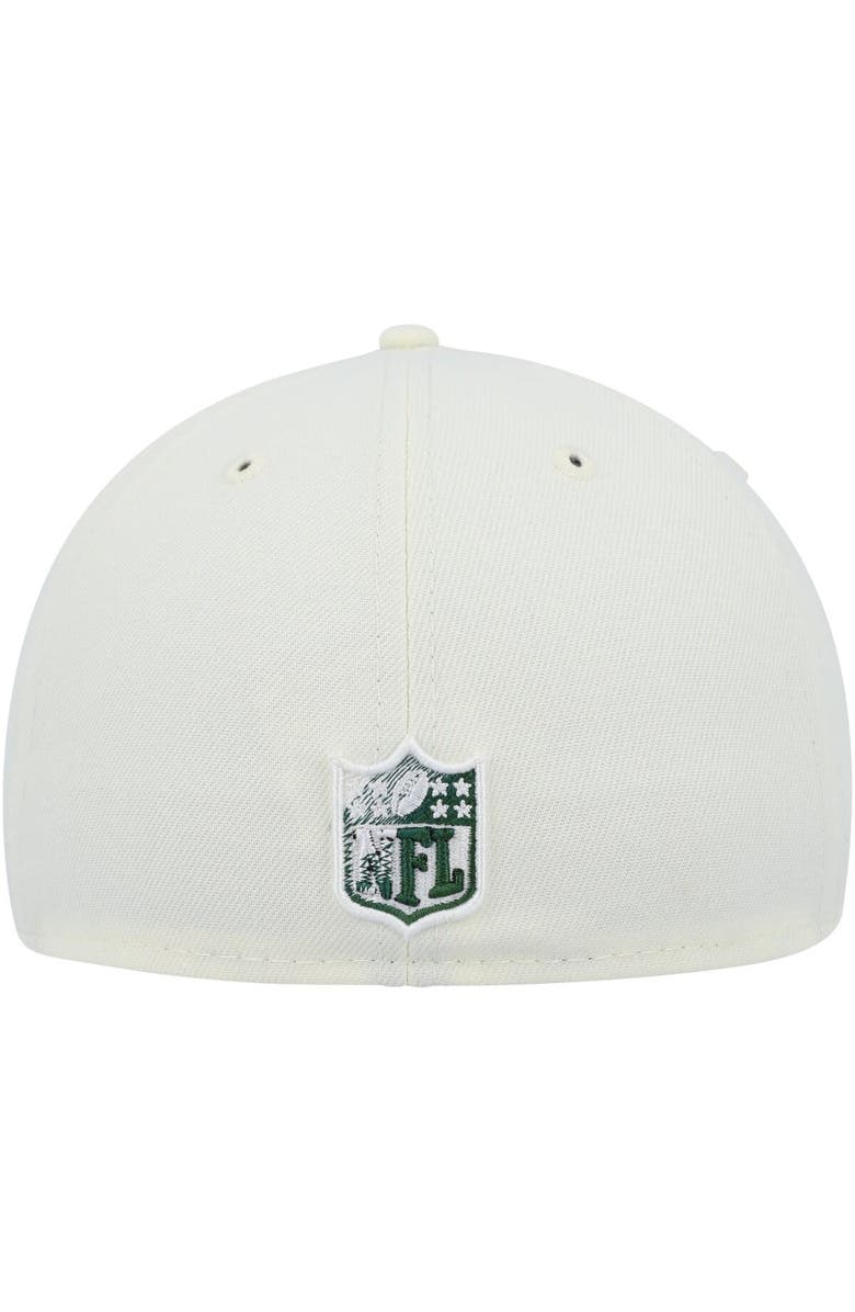 New Era Men's New Era Cream New York Jets Chrome Color Dim 59FIFTY Fitted Hat, Alternate, color, 