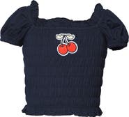 Sara Sara Kids' Smocked Puff Sleeve Top