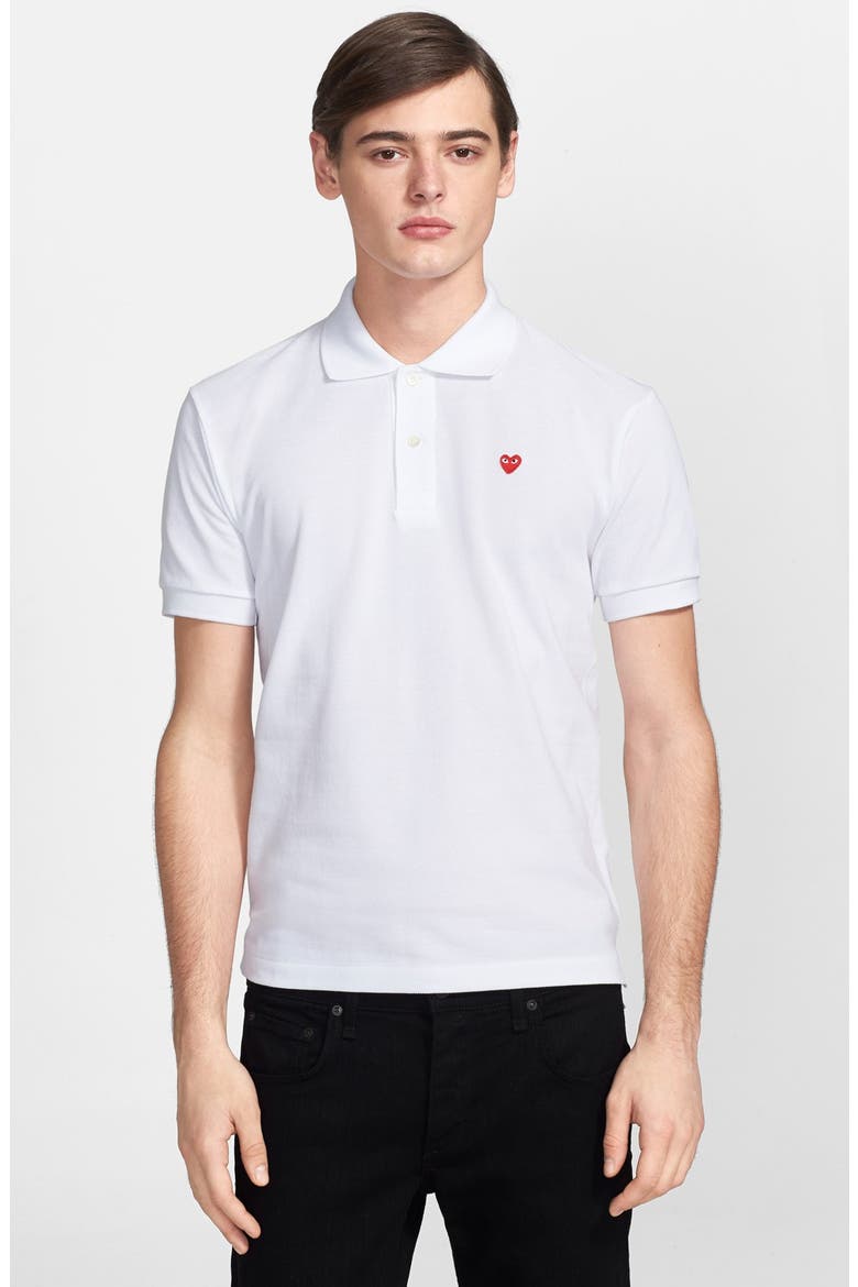 Cotton Piqué Polo, Main, color, WHITE