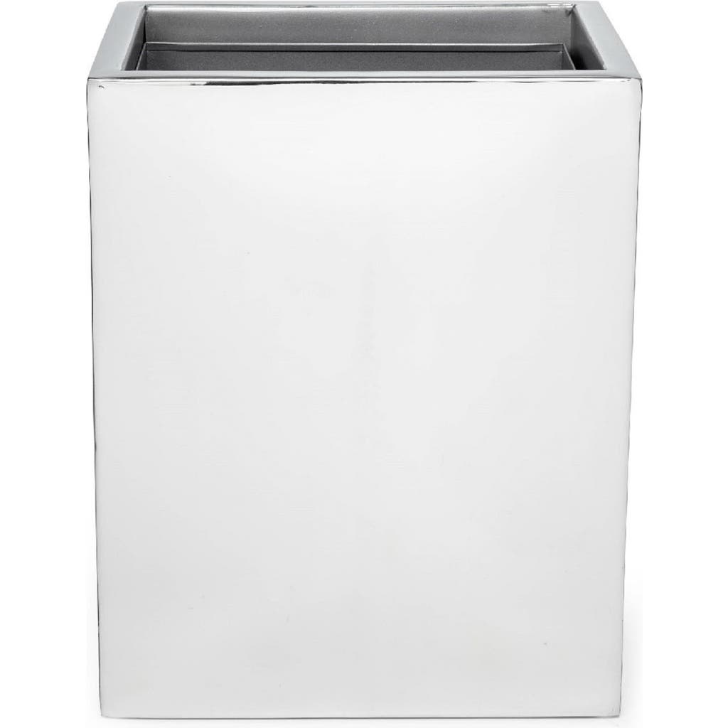 Roselli Trading Company Stainless Steel Rectangular Waste Basket In Silver