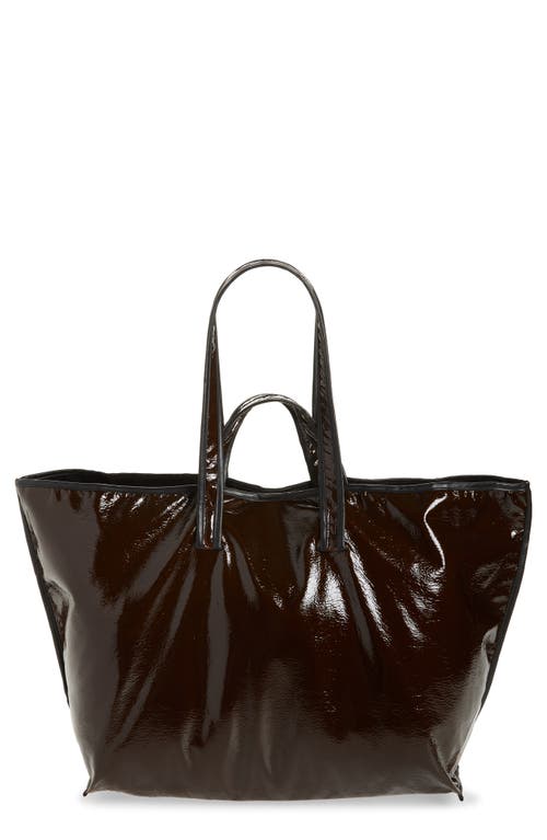 Kassl Lacquer Wool Tote In Brown