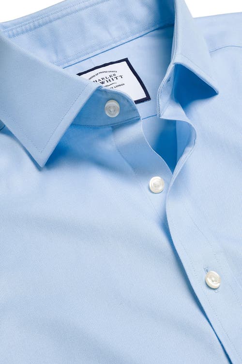 CHARLES TYRWHITT CHARLES TYRWHITT NON-IRON TWILL CUTAWAY SLIM FIT SHIRT SINGLE CUFF