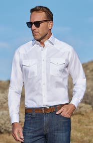 David Donahue Trim Fit Western Dress Shirt