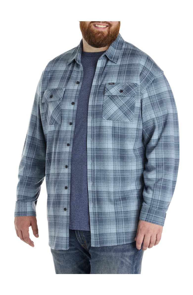 O'Neill Big & Tall Sutton Plaid Sport Shirt, Alternate, color, Citadel