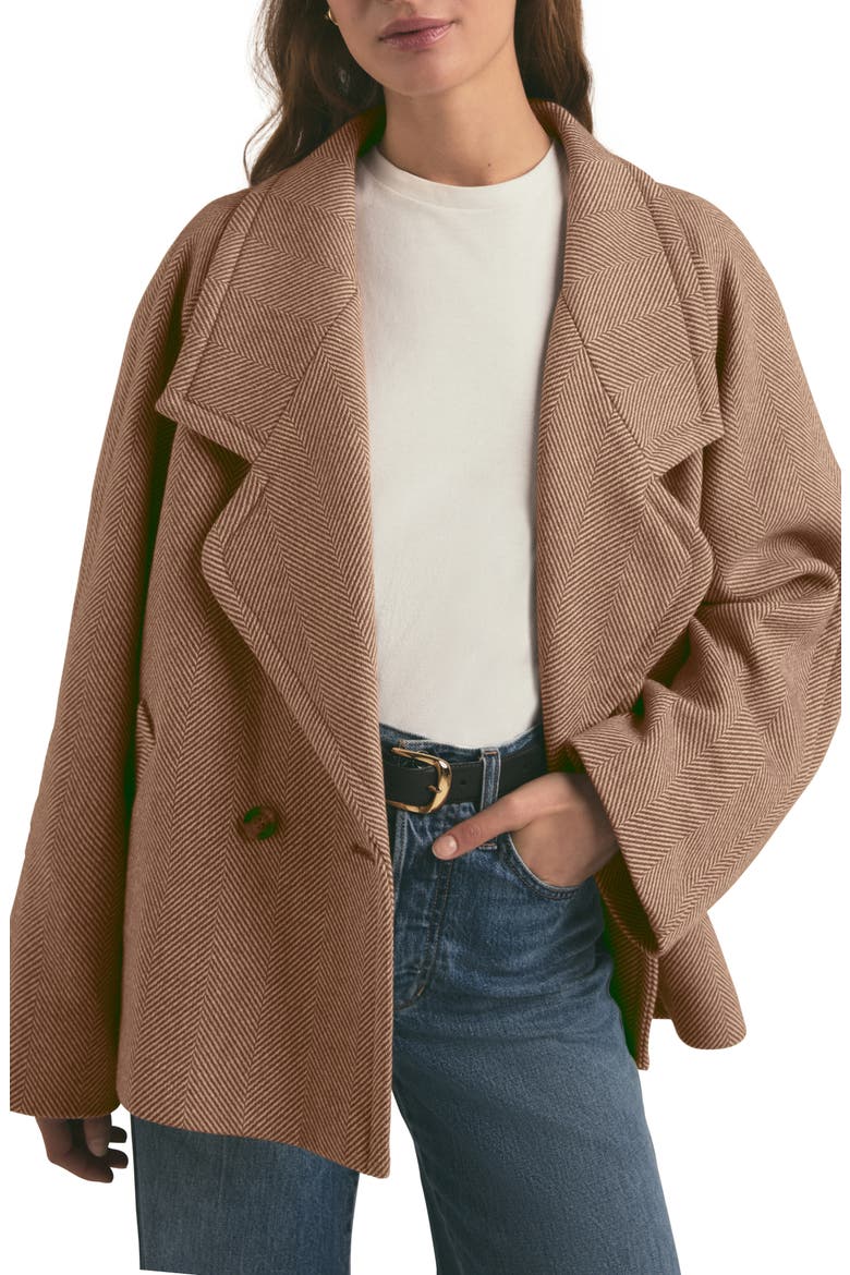 The Cameron Herringbone Coat, Main, color, COGNAC HERRINGBONE