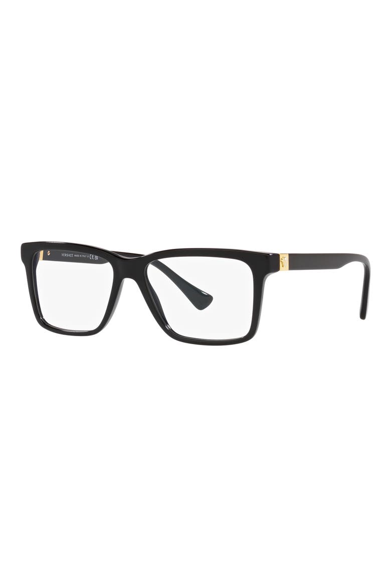 56mm Rectangular Optical Glasses, Alternate, color, BLACK