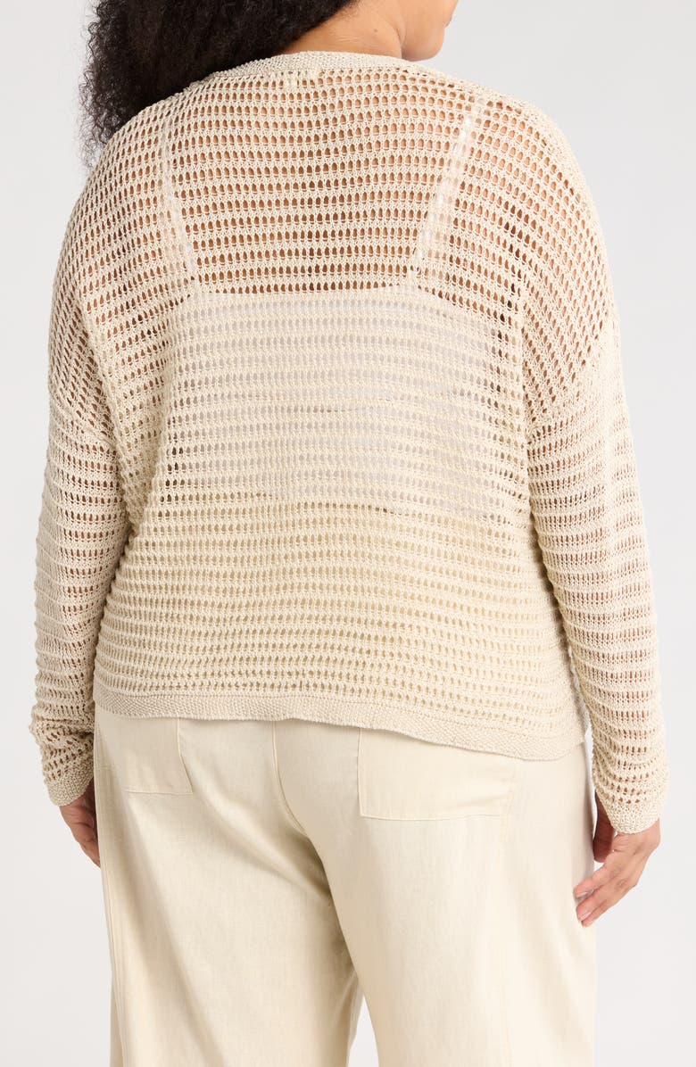 MAX STUDIO Open Stitch Cardigan, Alternate, color, Oyster