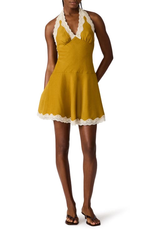 Liza Lace Halter Minidress
