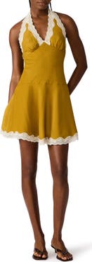 Steve Madden Liza Lace Halter Minidress